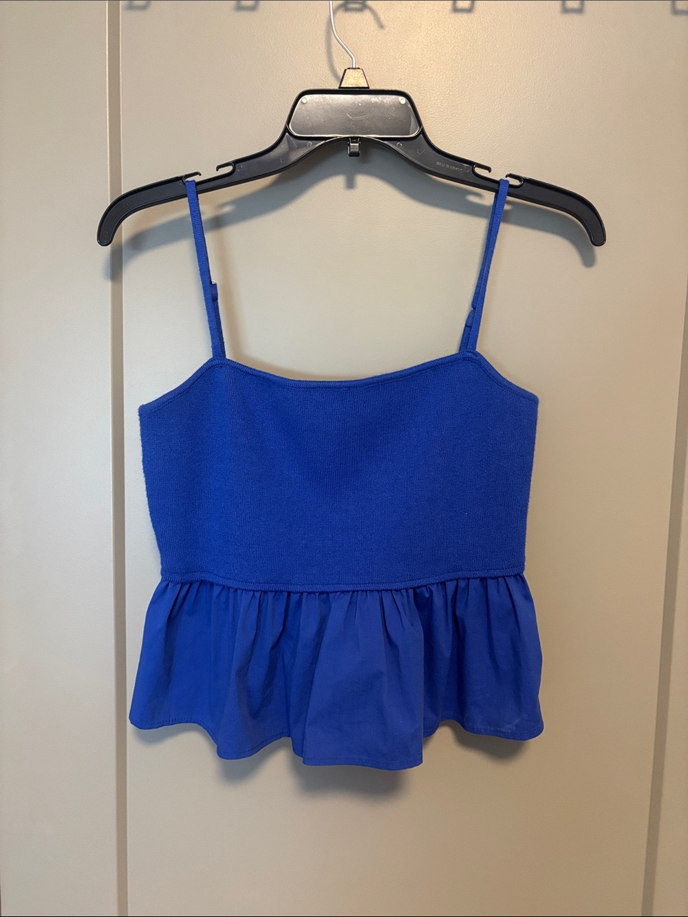 Blue Tank- Peplum, Crop